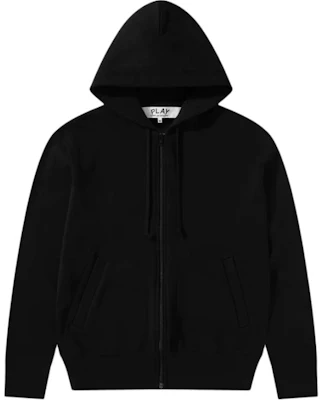 Comme des Garçons CDG Play FW24 黑心刺繡拉鍊連帽衫 中性款 - 黑色 AX-T344-051-1 Order Comme des Garçons CDG Play FW24 黑心刺繡拉鍊連帽衫 中性款 - 黑色 AX-T344-051-1