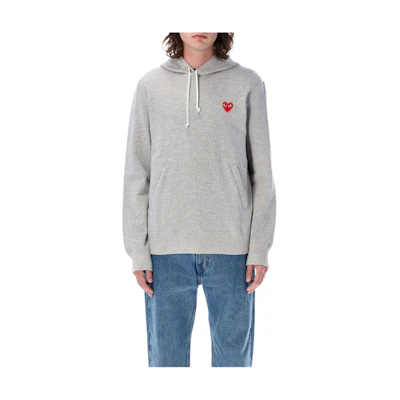 CDG CDG Play FW24 Grey Heart Logo Unisex Hoodie AX-T170-051-1