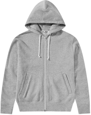 Comme Des Garçons CDG Play FW24 Grey Hoodie with Heart Badge and Kangaroo Pocket Unisex. AX-T342-051-2 Order Comme Des Garçons CDG Play FW24 Grey Hoodie with Heart Badge and Kangaroo Pocket Unisex. AX-T342-051-2