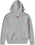 Lookbook Comme Des Garçons CDG Play FW24 Grey Hoodie with Heart Badge and Kangaroo Pocket Unisex. AX-T342-051-2