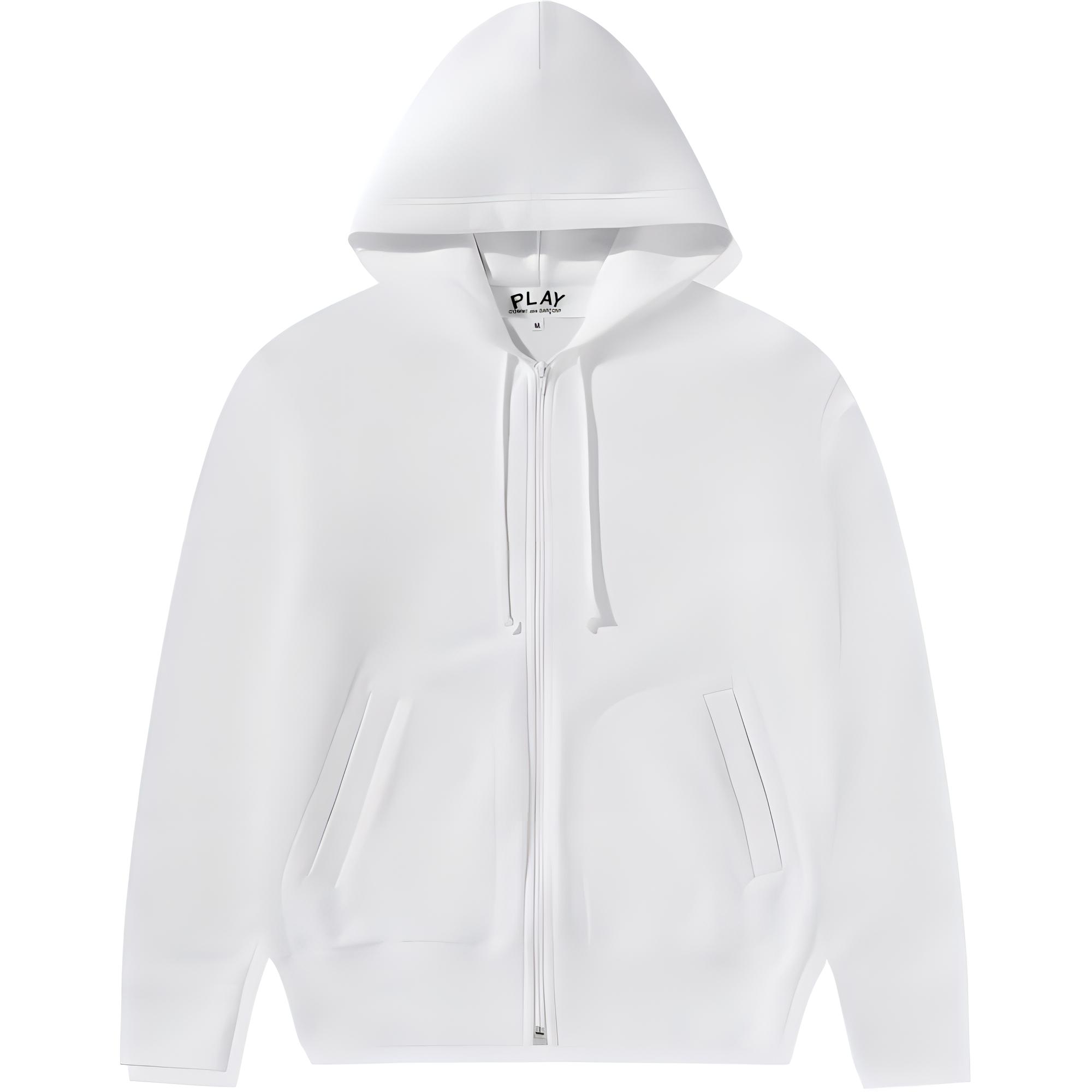 Order Comme Des Garçons CDG Play FW24 White Hoodie with Back Black Heart Embroidery Unisex. AX-T344-051-2