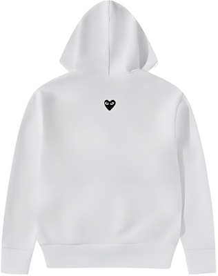 Comme Des Garçons CDG Play FW24 White Hoodie with Back Black Heart Embroidery Unisex. AX-T344-051-2 Lookbook Comme Des Garçons CDG Play FW24 White Hoodie with Back Black Heart Embroidery Unisex. AX-T344-051-2