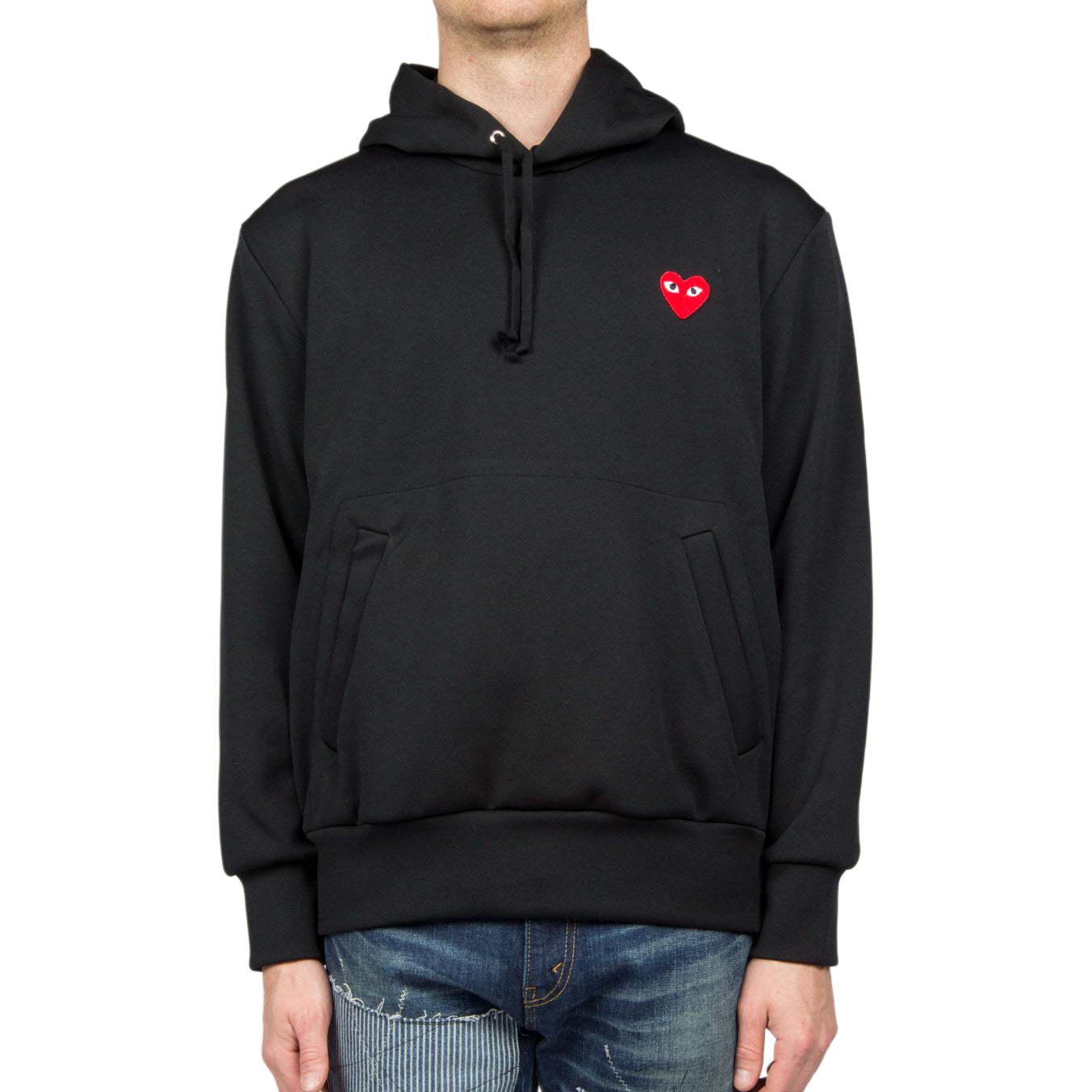 Details for Comme Des Garçons CDG Play 男款黑色圖形標誌連帽衫。 AX-T174-051-1