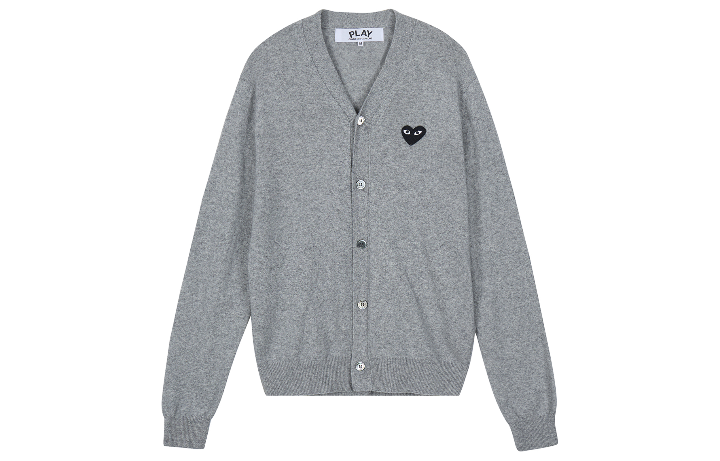 Comme Des Garçons CDG Play Grey Logo Loose Fit Long Sleeve Sweater Men’s Fall Collection. AZ-N024-051-2