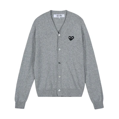 Comme Des Garçons CDG Play Grey Logo Loose Fit Long Sleeve Sweater Men’s Fall Collection. AZ-N024-051-2