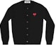 Order Comme Des Garçons CDG Play Cardigan Hitam Unisex Logo Jantung Bersulam AX-N007-051-BLACK