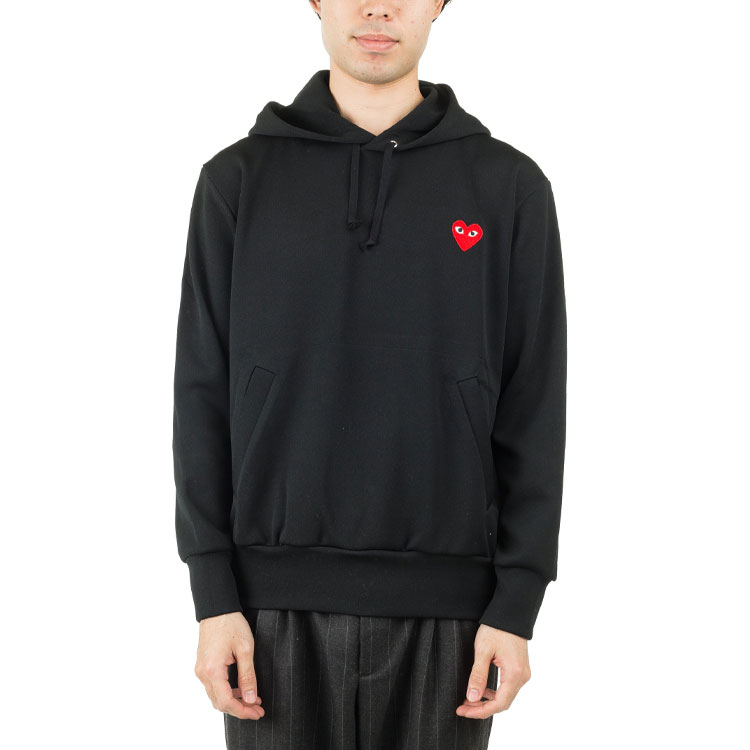 Shop Comme Des Garçons CDG Play Heart Logo Hoodie Black (). AZ-T174-051-1