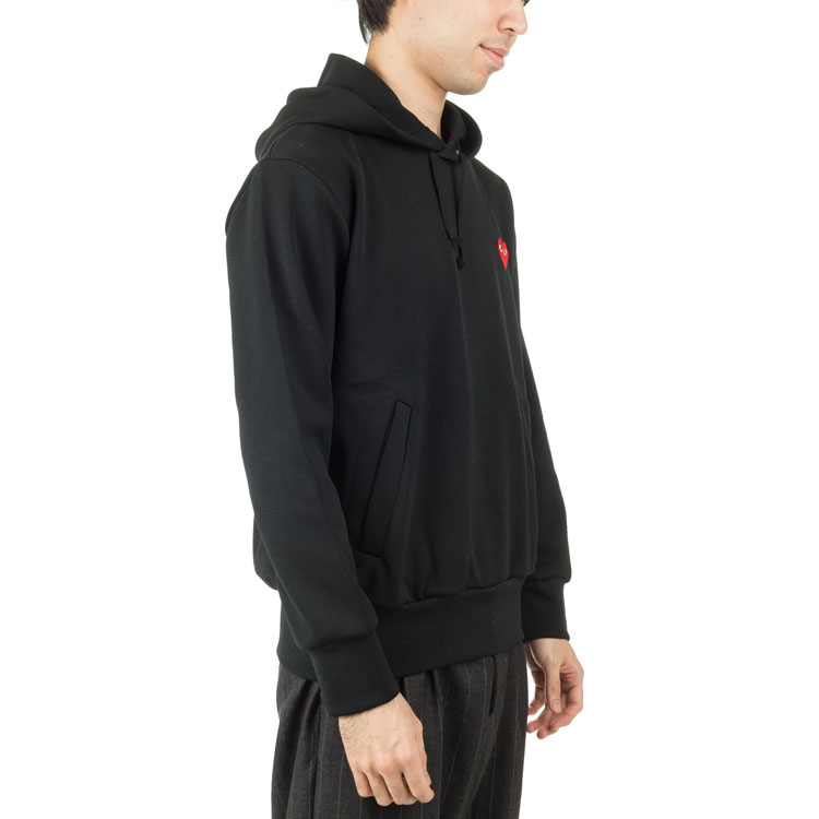 Details for Comme Des Garçons CDG Play Heart Logo Hoodie Black (). AZ-T174-051-1