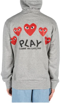 コム・デ・ギャルソン CDG プレイ ハートロゴ ジップアップ パーカー グレー AX-T250-051-1 Details for コム・デ・ギャルソン CDG プレイ ハートロゴ ジップアップ パーカー グレー AX-T250-051-1
