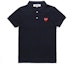 Buy Comme Des Garçons CDG Play Heart Polo Shirt Navy Blue with Red Heart Logo . AZ-T006-051-2
