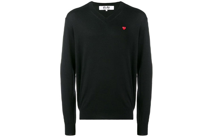 Comme Des Garçons CDG Play Heart V-Neck Pullover Sweater  Black. AZ-N052-051-1 圖 2