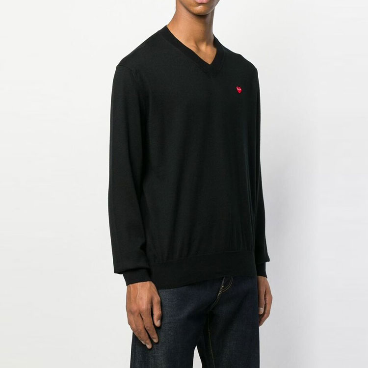 Comme Des Garçons CDG Play Heart V-Neck Pullover Sweater  Black. AZ-N052-051-1 圖 5