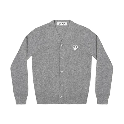 Comme Des Garçons CDG Play Heart Wool Sweater Light Grey AZ-N066-051-1