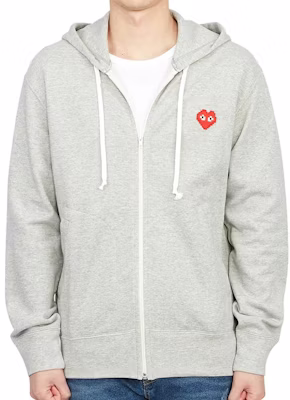 Comme Des Garçons CDG Play標誌印花連帽全拉鏈針織外套 灰色。 AZ-T326-051-1 Order Comme Des Garçons CDG Play標誌印花連帽全拉鏈針織外套 灰色。 AZ-T326-051-1