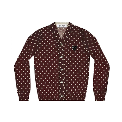 Comme Des Garçons CDG Play Polka Dot Black Heart Wool Sweater Brown - AZ-N038-051-3