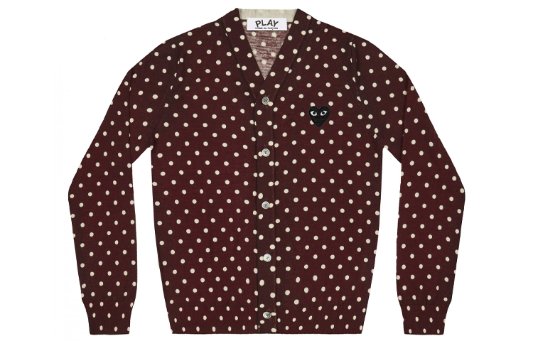 Comme Des Garçons CDG Play Polka Dot Black Heart Wool Sweater Brown - AZ-N038-051-3 圖 2