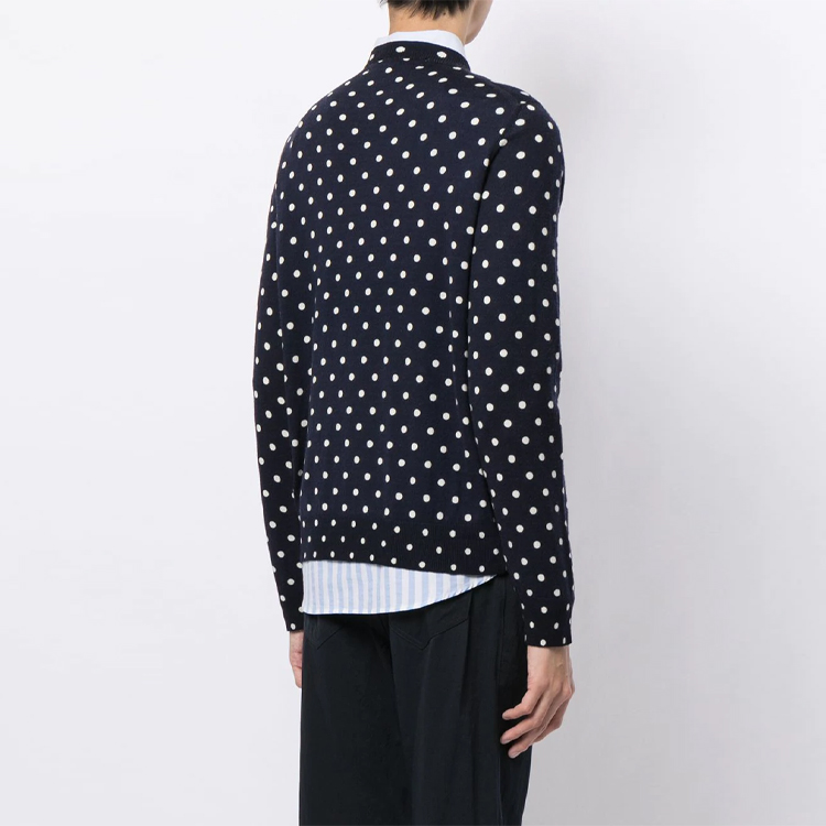 Comme Des Garçons CDG Play Polka Dot V-Neck Sweater  Navy Blue AZ-N036-051-2 圖 5