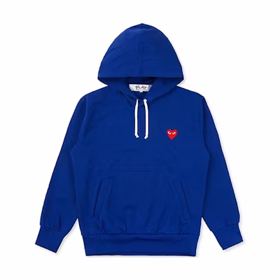 Comme Des Garçons CDG Play Red Heart Hoodie Men’s Blue. AZ-T174-051-2