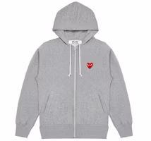 Comme Des Garçons CDG Play Red Heart Hoodie Zip-Up Jacket Grey Mens. AZ-T168-051-1 Comme Des Garçons CDG Play Red Heart Hoodie Zip-Up Jacket Grey Mens. AZ-T168-051-1