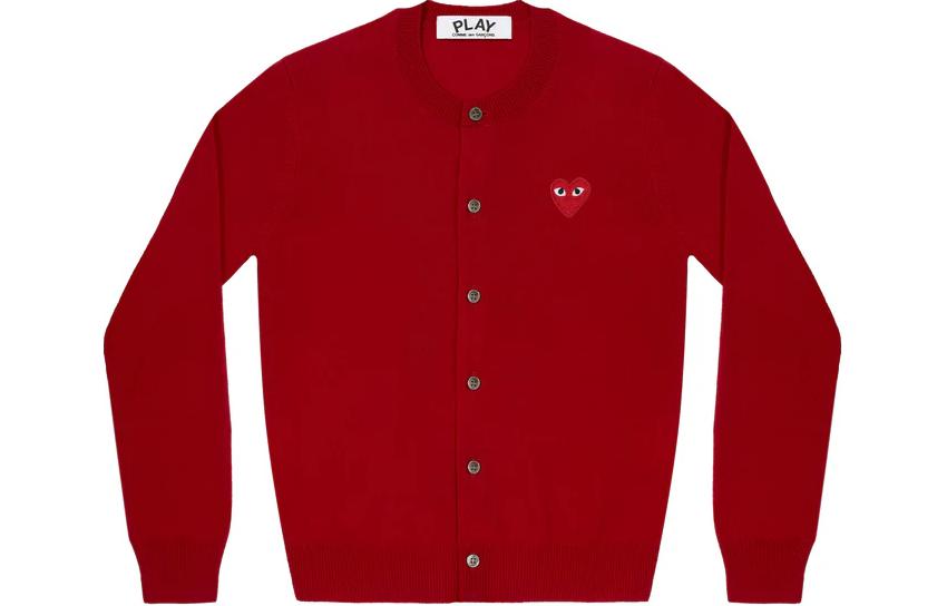 Comme Des Garçons CDG Play Red Heart Logo Embroidered Cardigan Unisex. AX-N007-051-RED 圖 2