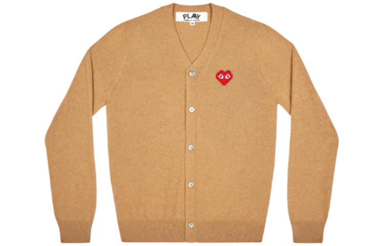 Comme Des Garçons CDG Play Single-Breasted Knit Cardigan Yellow  Sweater. AZ-N084-051-3