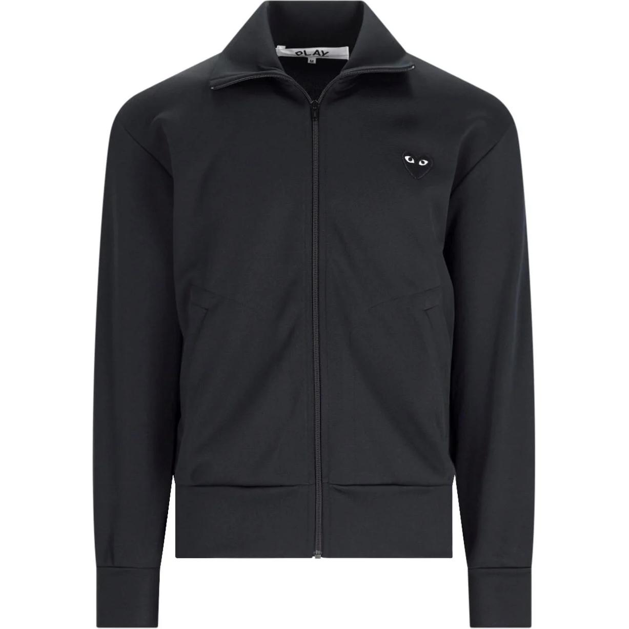 Comme Des Garçons CDG Play Solid Logo Zip-Up Long Sleeve Jacket Black AX-T256-051-1