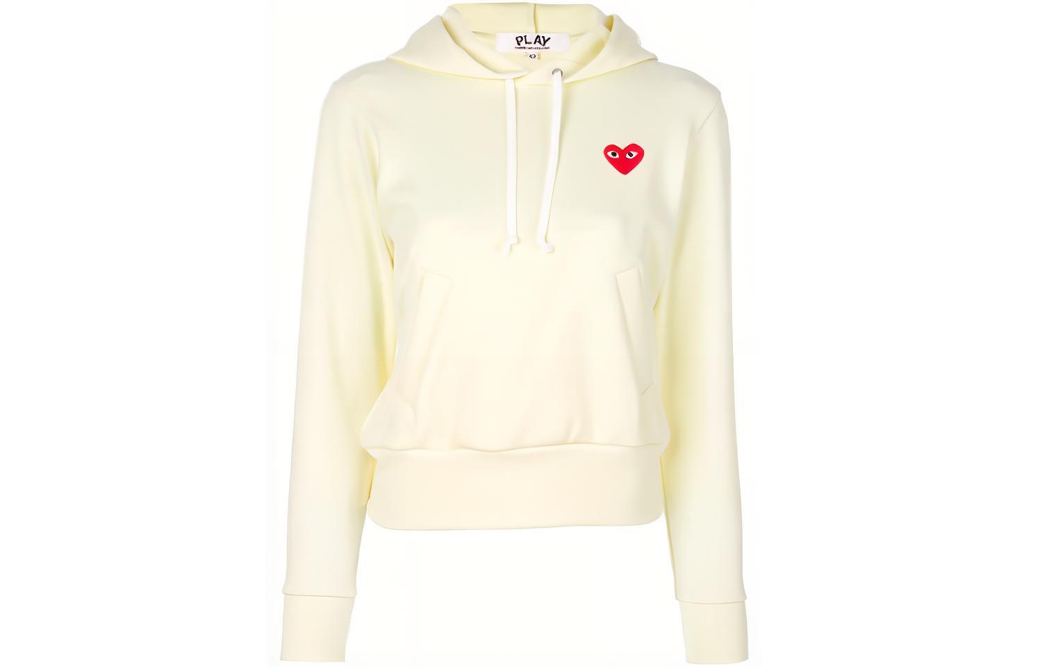 Comme Des Garçons CDG Play SS21 Logo Patch Casual Ivory Sweatshirt Unisex P1T173-3