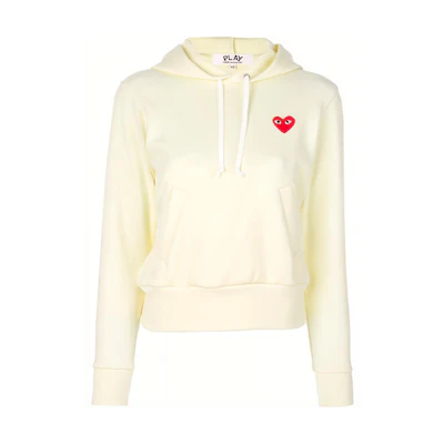 Comme Des Garçons CDG Play SS21 Logo Patch Casual Ivory Sweatshirt Unisex P1T173-3