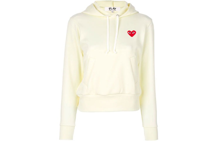 Order 꼼데가르송 CDG 플레이 SS21 로고 패치 아이보리 스웻셔츠 유니섹스 P1T173-3