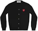 Order 川久保玲CDG Play SS24黑色心形刺绣长袖开衫男女同款。 AX-N008-051-BLACK