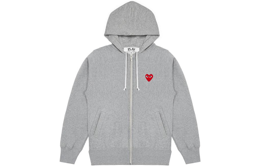 Comme Des Garçons CDG Play SS24 Grey Hoodie with Heart on Chest & Five Hearts on Back Unisex. AX-T250-051-TOP GRAY 圖 3