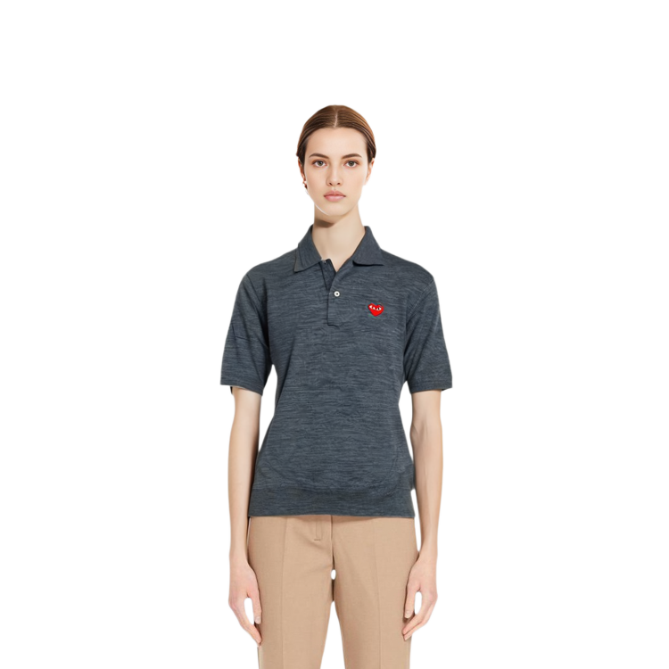 Comme Des Garçons CDG Play SS24 Heart Button Polo Collar Short Sleeve Sweater Unisex. AX-N094-051-3 圖 3