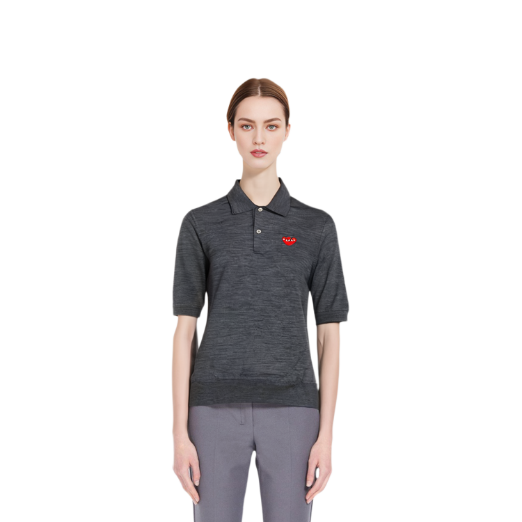 Comme Des Garçons CDG Play SS24 Heart Button Polo Collar Short Sleeve Sweater Unisex. AX-N094-051-3 圖 4