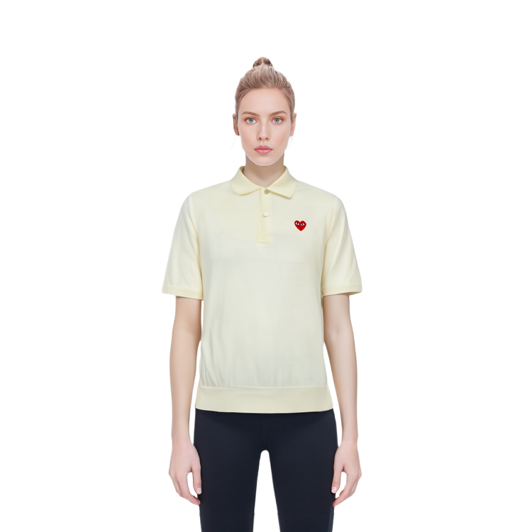 Comme Des Garçons CDG Play SS24 Heart Button Polo Knit Shirt Unisex Off-White. AX-N094-051-6 圖 5