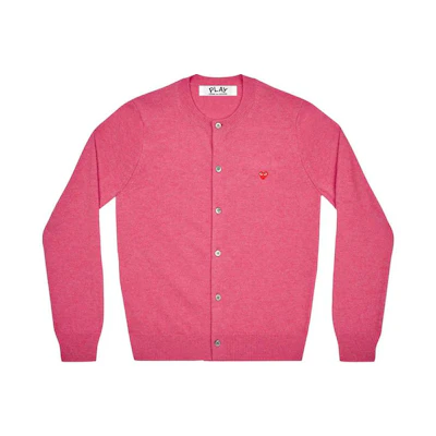 Comme Des Garçons CDG Play SS24 Pink Heart Button Long Sleeve Crewneck Sweater Unisex. AX-N079-051-PINK