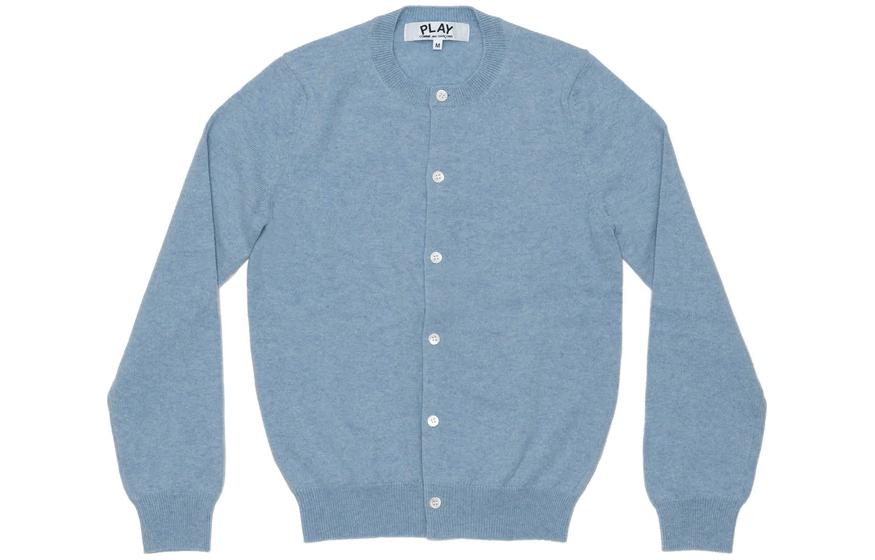Comme Des Garçons CDG Play SS24 Unisex Light Blue Button-Up Crewneck Cardigan Sweater AX-N091-051-LIGHT BLUE 圖 2