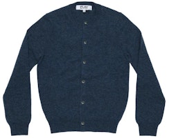 Comme Des Garçons CDG Play SS24 Unisex Navy Blue Button-Up Knit Sweater. AX-N091-051-NAVY BLUE Comme Des Garçons CDG Play SS24 Unisex Navy Blue Button-Up Knit Sweater. AX-N091-051-NAVY BLUE