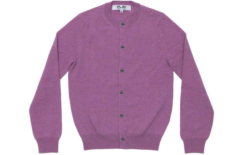 Comme Des Garçons CDG Play SS24 Unisex Purple Button-Up Crewneck Sweater Long Sleeve. AX-N091-051-PURPLE 圖 2