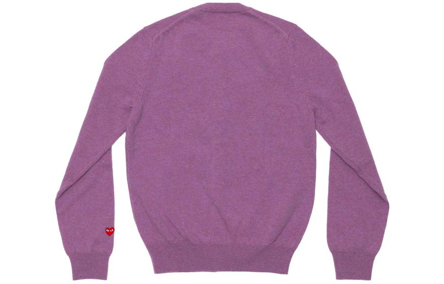 Comme Des Garçons CDG Play SS24 Unisex Purple Button-Up Crewneck Sweater Long Sleeve. AX-N091-051-PURPLE 圖 3