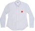 Buy Comme Des Garçons CDG Play SS24 White Long Sleeve Shirt with Red Heart Embroidery Unisex. AX-B002-051-WHITE