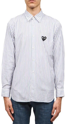 Comme Des Garçons CDG Play條紋長袖Polo衫藍色款式 AZ-B006-051-1 Shop Comme Des Garçons CDG Play條紋長袖Polo衫藍色款式 AZ-B006-051-1