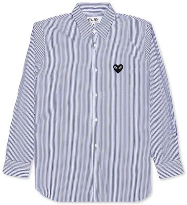 Comme Des Garçons CDG Play Striped Shirt Navy with Black Heart Logo Fall Edition. AZ-B018-051-1 Buy Comme Des Garçons CDG Play Striped Shirt Navy with Black Heart Logo Fall Edition. AZ-B018-051-1