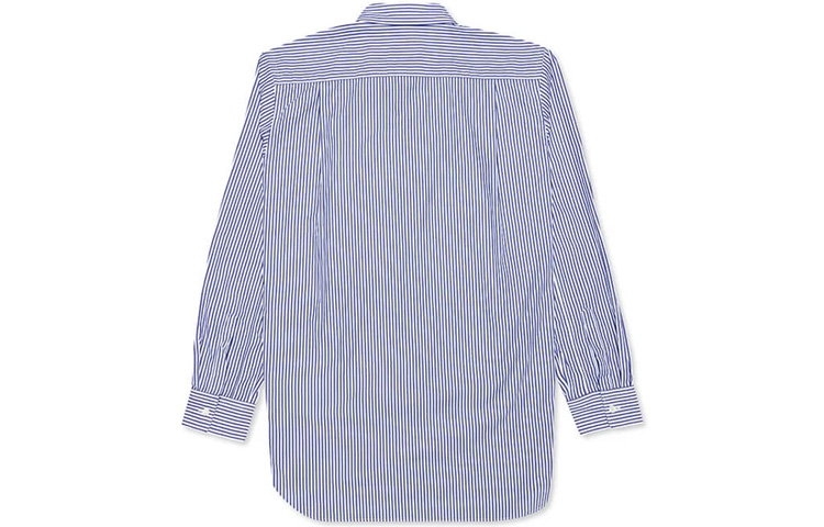 Lookbook Comme Des Garçons CDG Play Striped Shirt Navy with Black Heart Logo  Fall Edition. AZ-B018-051-1