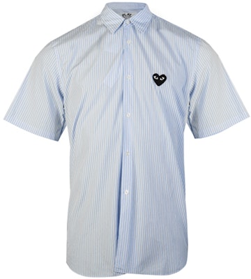 Comme Des Garçons CDG Play Striped Short Sleeve Casual Shirt Light Blue Everyday Wear. AZ-B022-M Order Comme Des Garçons CDG Play Striped Short Sleeve Casual Shirt Light Blue Everyday Wear. AZ-B022-M