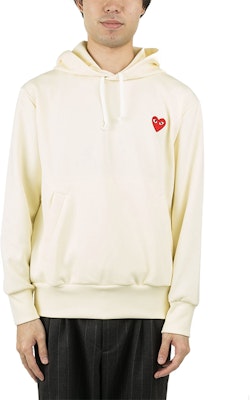 Comme Des Garçons CDG Play White Hoodie Sweatshirt with Red Heart Logo for Men. AZ-T174-051-3 Shop Comme Des Garçons CDG Play White Hoodie Sweatshirt with Red Heart Logo for Men. AZ-T174-051-3