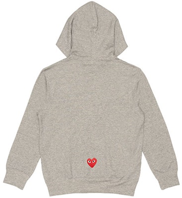 Comme Des Garçons CDG Play x CDG "Play Together" Heart Logo Drawstring Hoodie Grey (). AE-T104-051-1 Lookbook Comme Des Garçons CDG Play x CDG "Play Together" Heart Logo Drawstring Hoodie Grey (). AE-T104-051-1