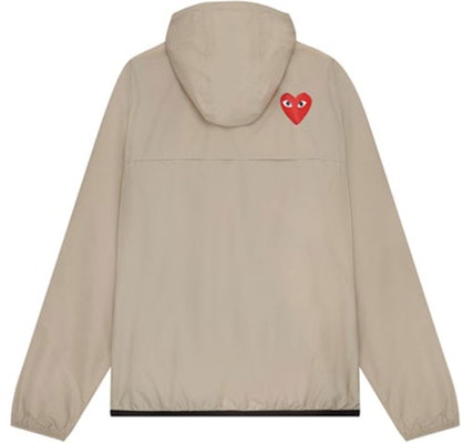 Comme Des Garçons CDG Play x K-Way Half Zip Beige Hoodie Jacket Unisex Logo Pullover. AZ-J502-051-3 Lookbook Comme Des Garçons CDG Play x K-Way Half Zip Beige Hoodie Jacket Unisex Logo Pullover. AZ-J502-051-3