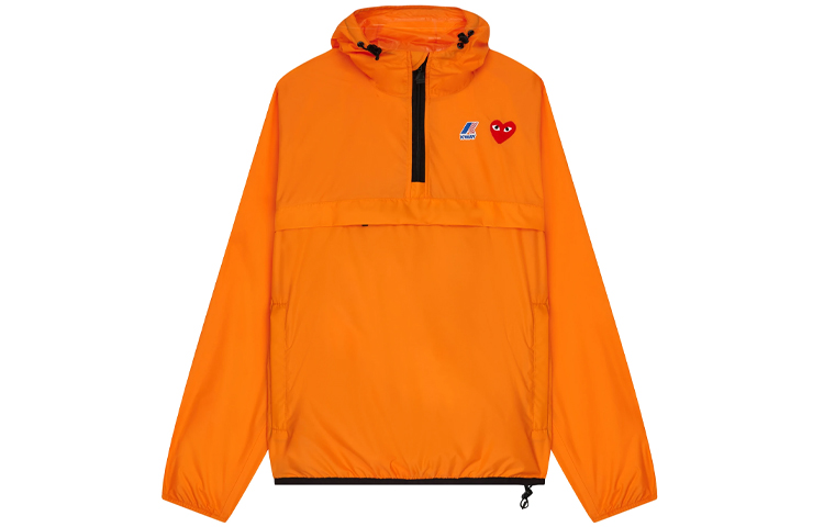 Comme Des Garçons CDG Play x K-Way Half Zip Orange Jacket Unisex Hoodie Jacket. AZ-J502-051-1