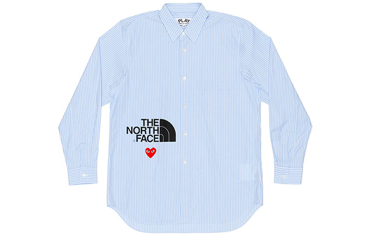 Comme Des Garçons CDG Play TNF "Play Together" Logo Stripe Long Sleeve Shirt Blue. AE-B202-051-1 圖 2