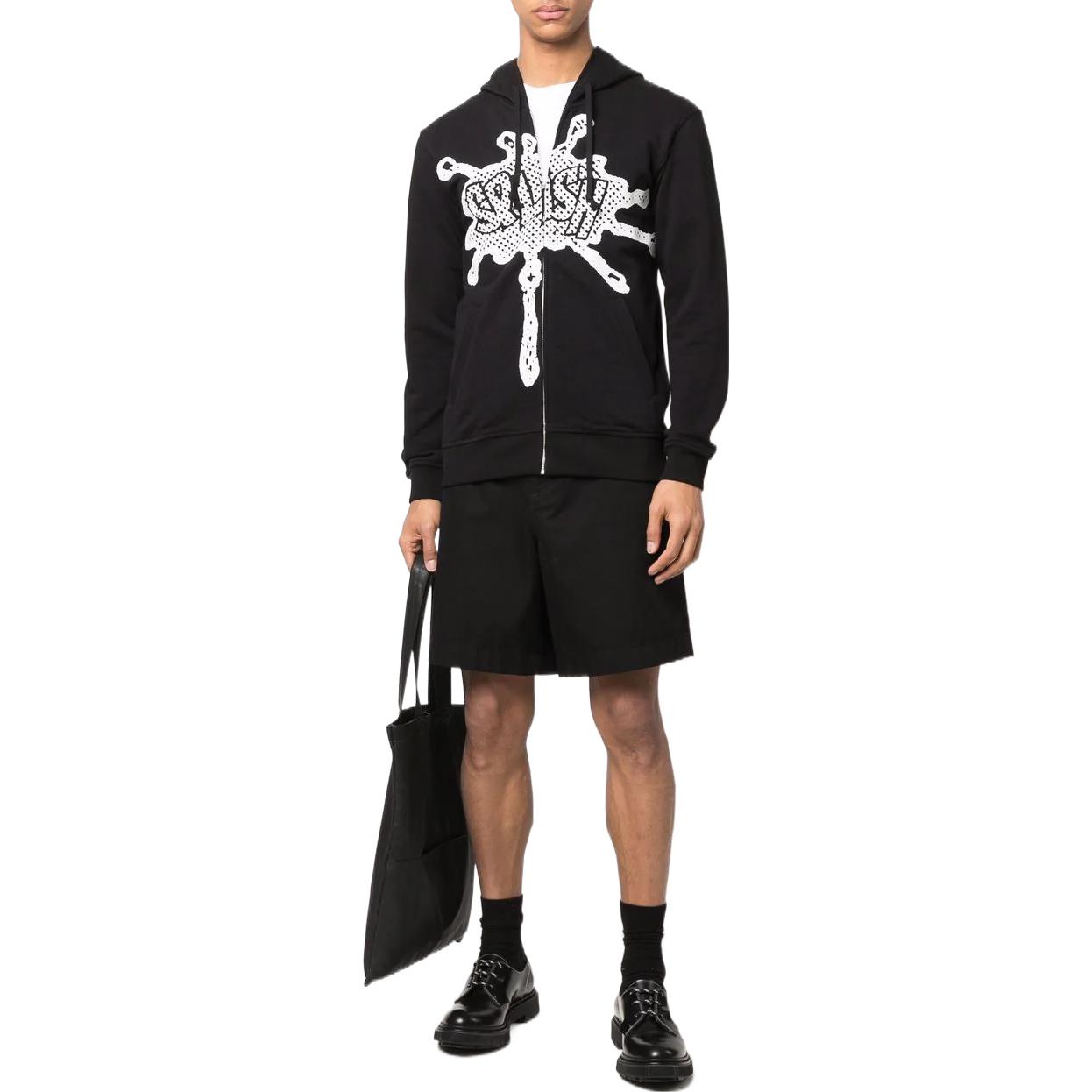 Lookbook 꼼데가르송 CDG SS22 그래픽 프린트 후드티 블랙 FI-T001-1